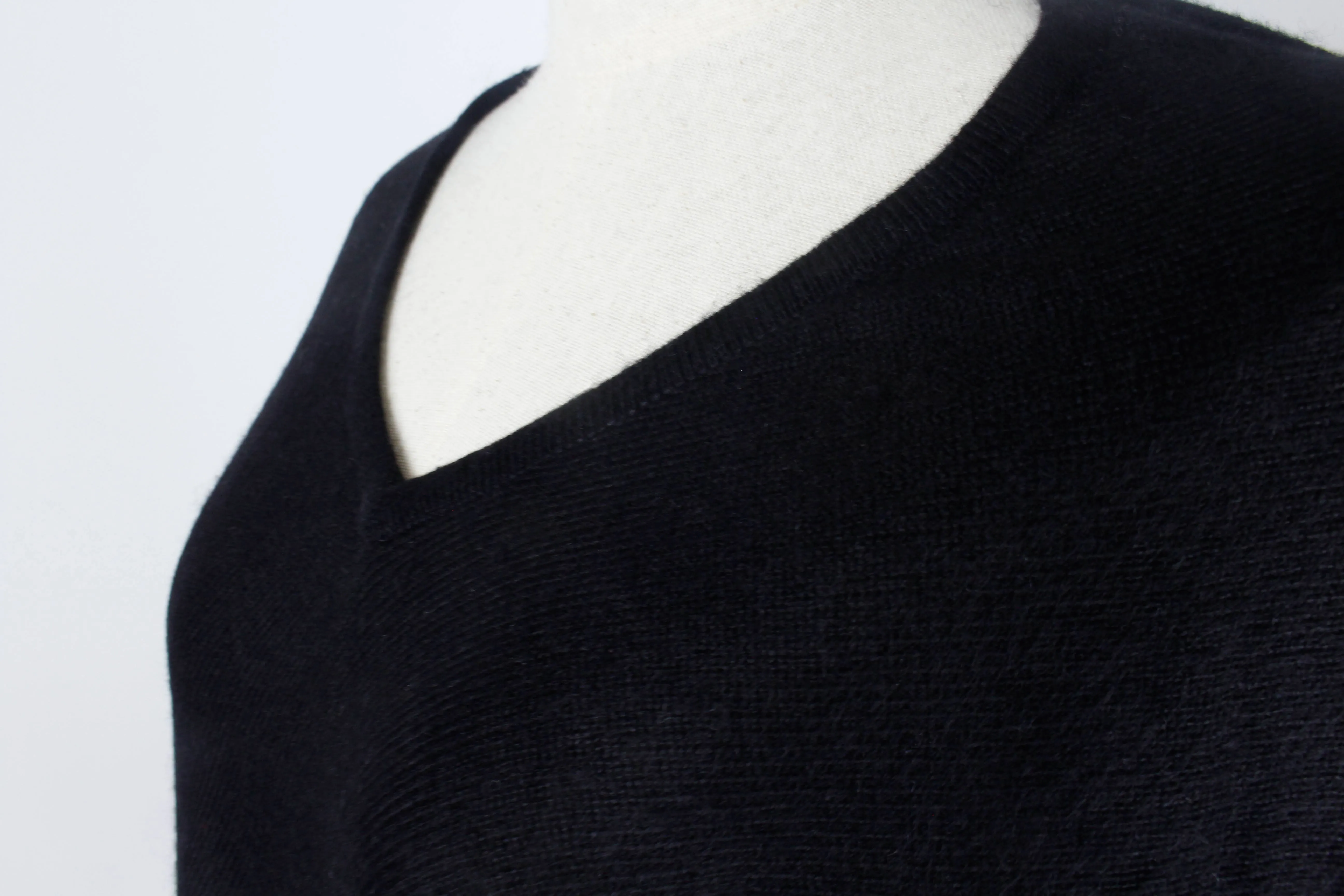 100% Cashmere Black Poncho For Women