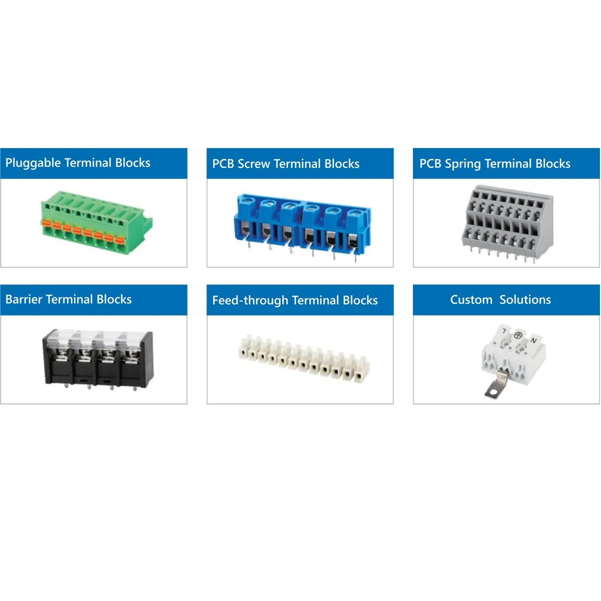 12-Way White Screw Terminal Strip Dual-Row Type-H Wire Connector Block