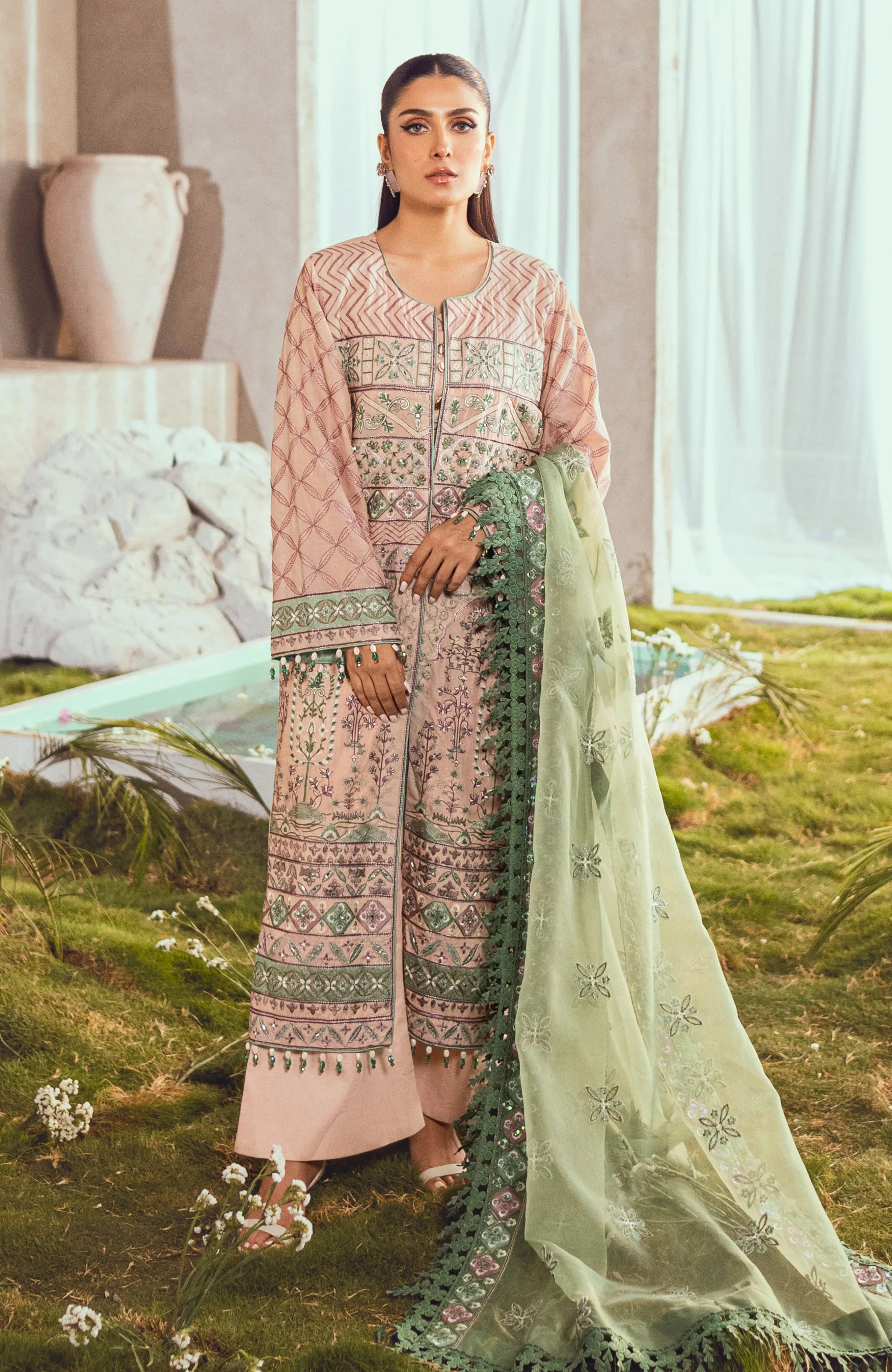 3 Piece Unstitched Luxury Embroidered Lawn-MLL-23-2-09