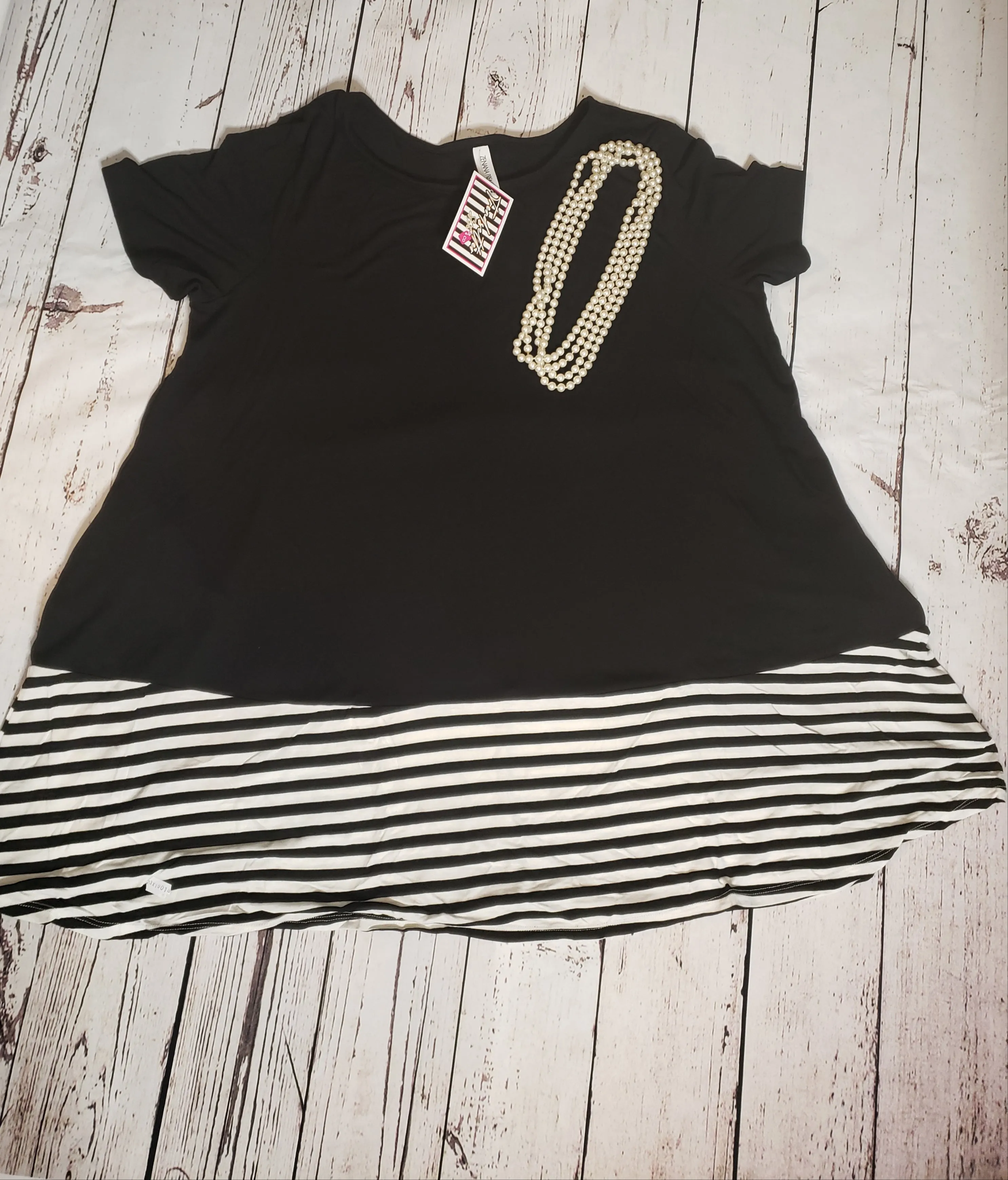 3x Black Striped Top