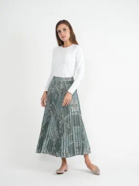 Accordian Pleated Abstract Midi skirt