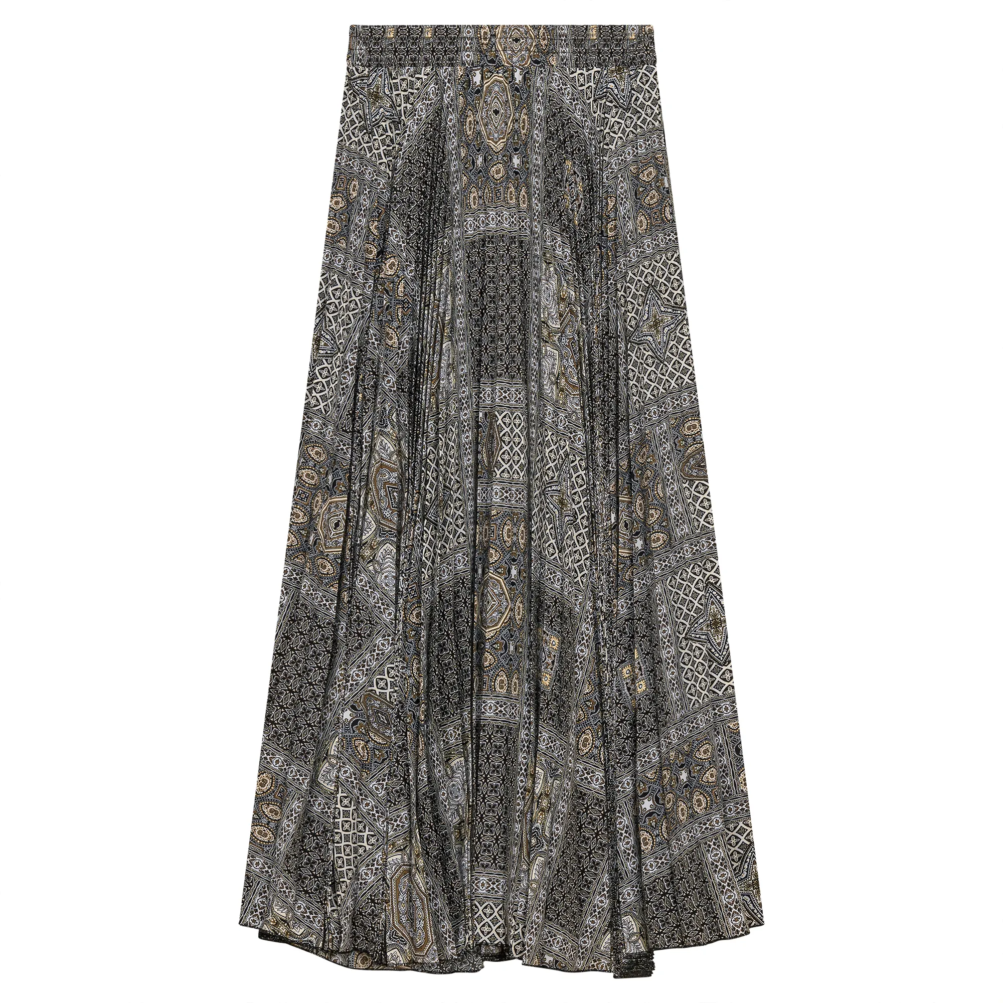 Accordian Pleated Abstract Midi skirt