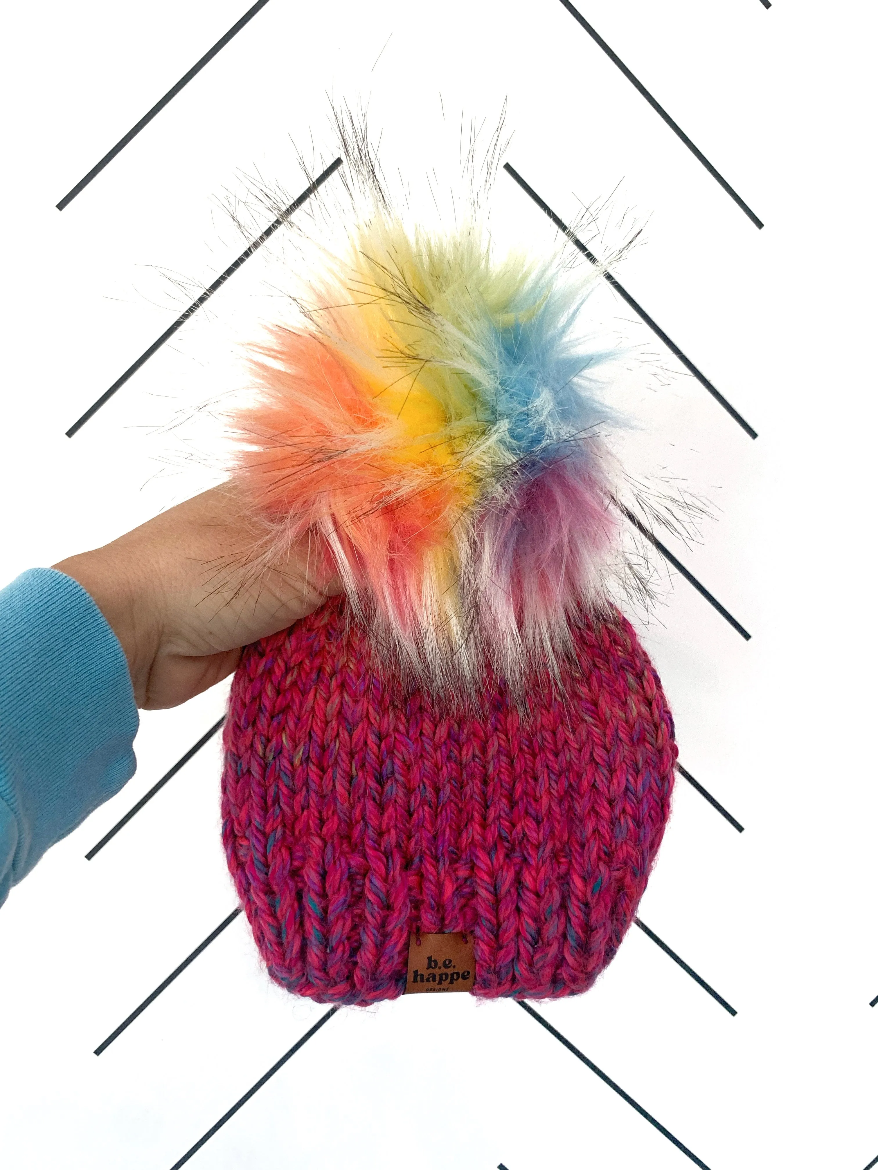 Adult Solid Knit | Pink Rainbow Wool Free