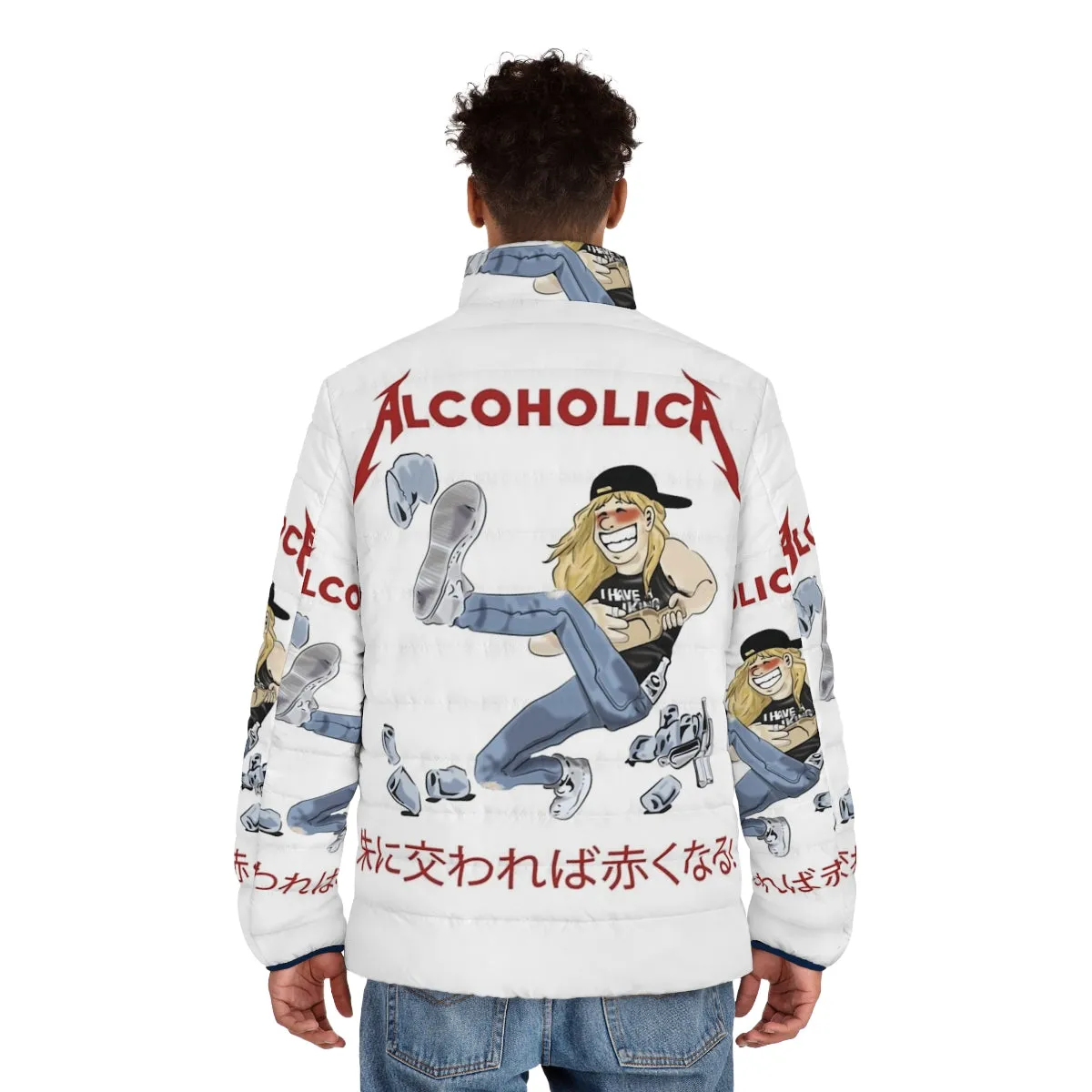 Alcoholica Puffer Jacket | Metal Music, Anime, and Boozy Fanart