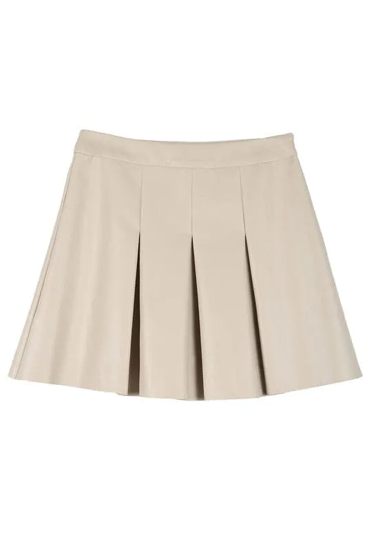 Alexis Pleated Vegan Leather Mini Skirt