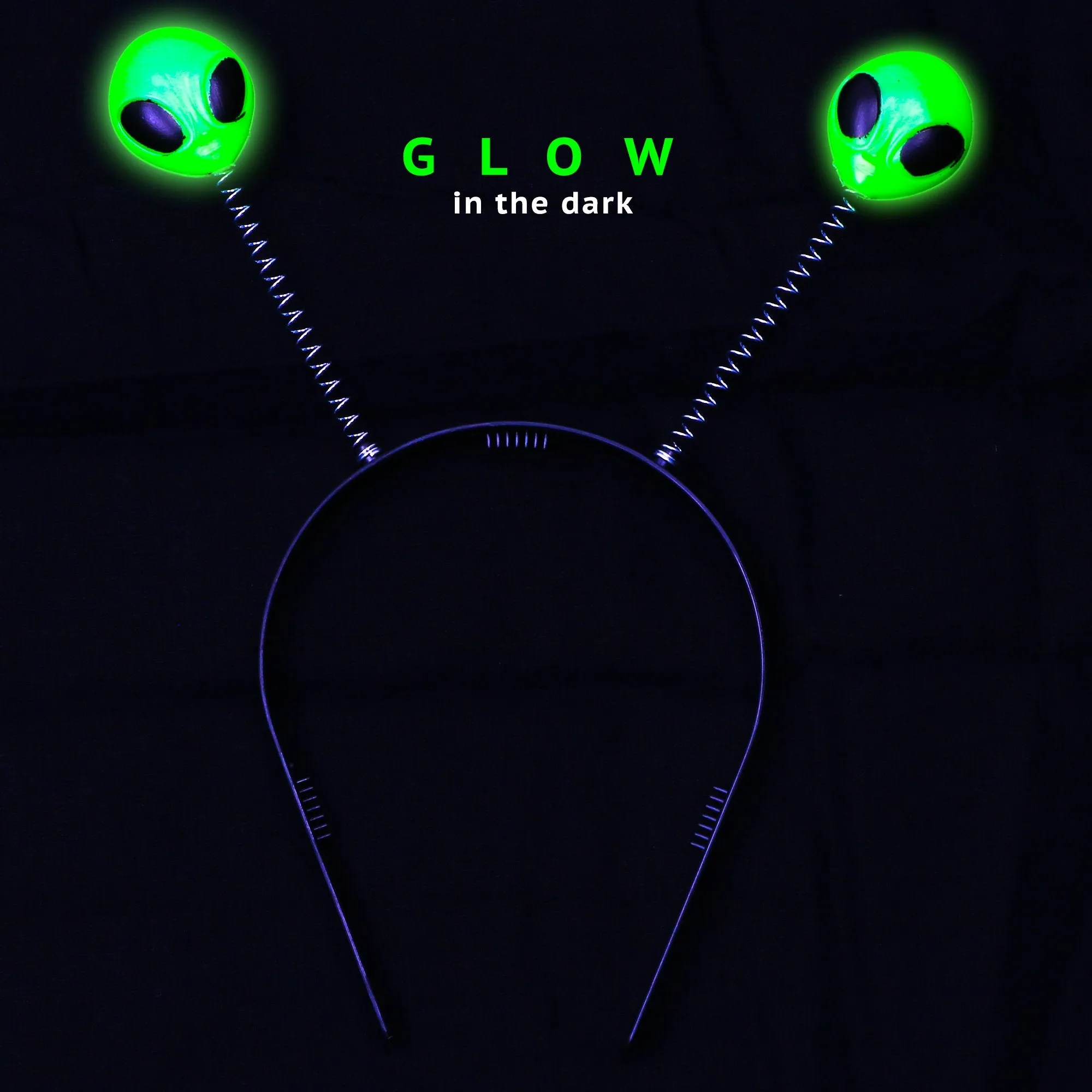 Alien Boppers Kids Party Favors - Glow in The Dark Headband Aliens - Pack of 12