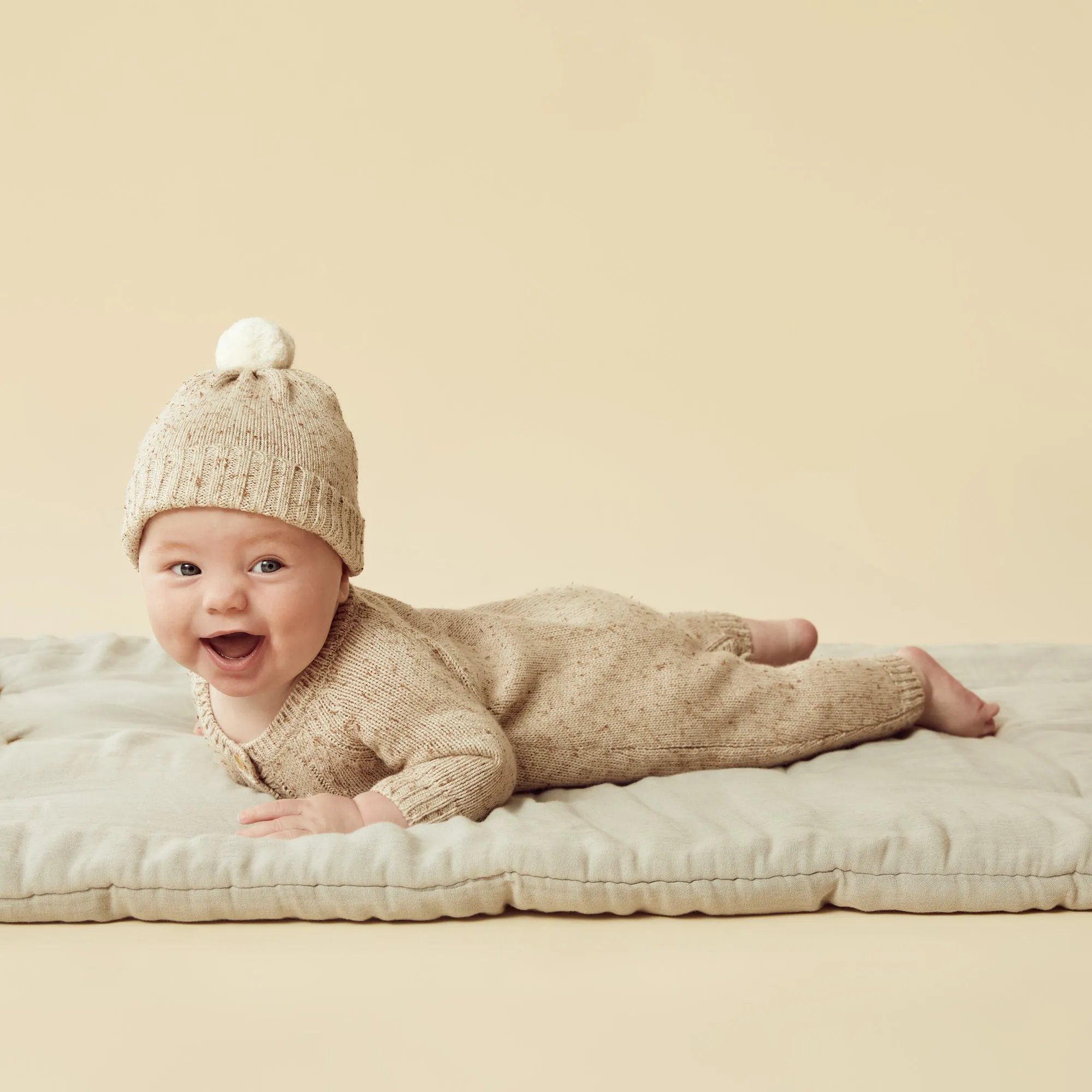 Almond Fleck Knitted Hat