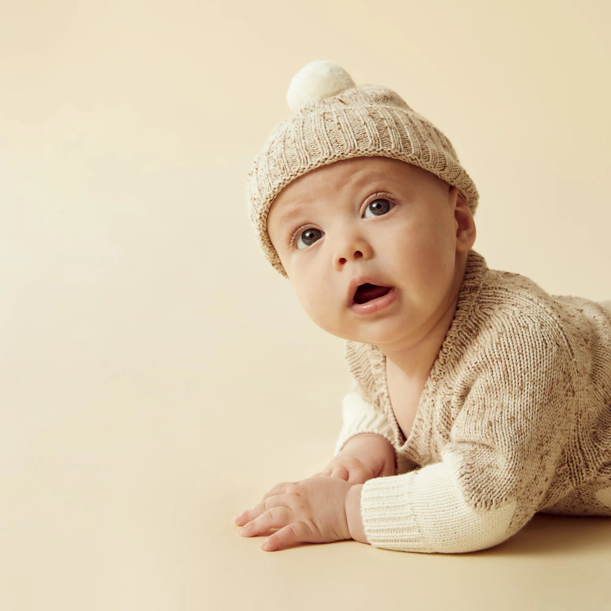 Almond Fleck Knitted Hat