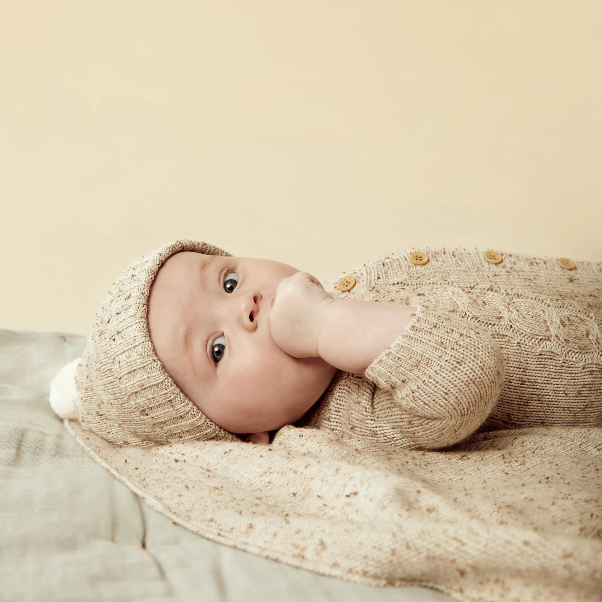 Almond Fleck Knitted Hat