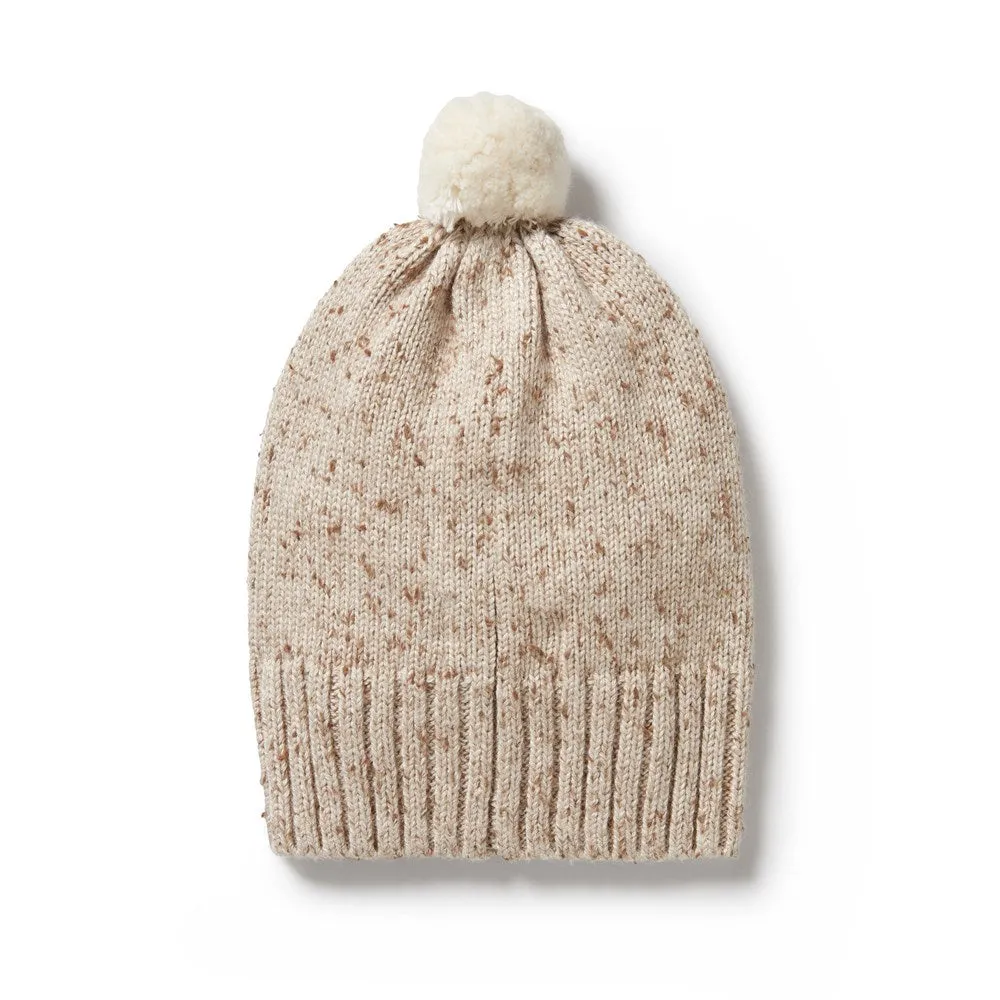 Almond Fleck Knitted Hat