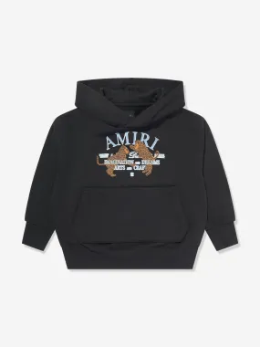 Amiri Kids Arts District Leopard Hoodie in Black