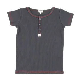 Analogie By Lil Legs Short Sleeve Henley Off Navy