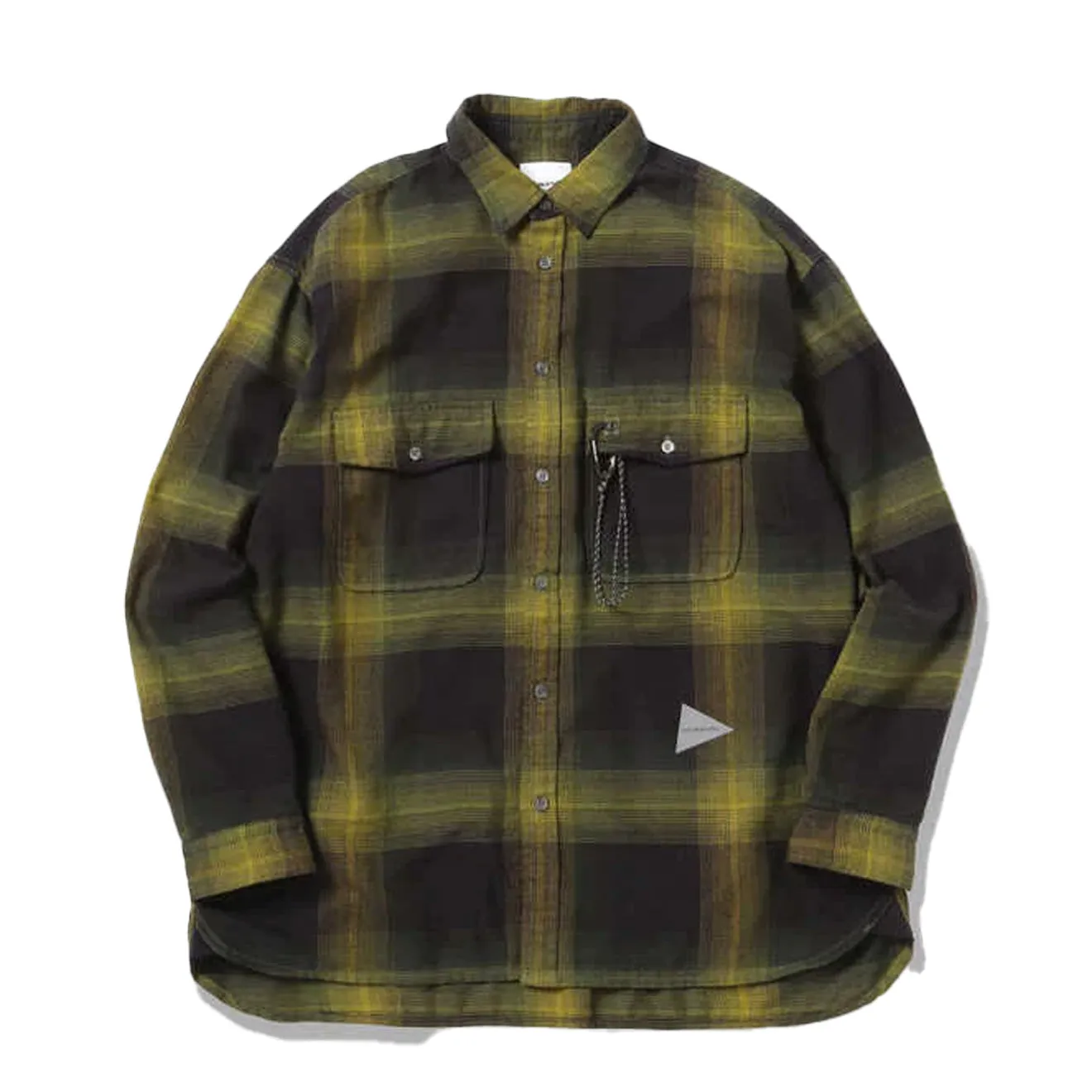 And Wander Thermonel Check Shirt Khaki