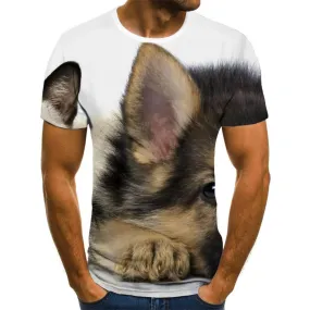 animal shirtdocile pets tee shirtcat and dog Cool art costume men