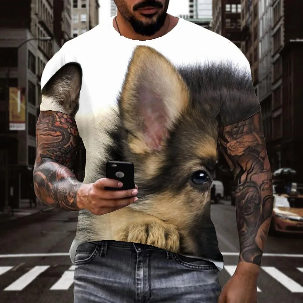 animal shirtdocile pets tee shirtcat and dog Cool art costume men