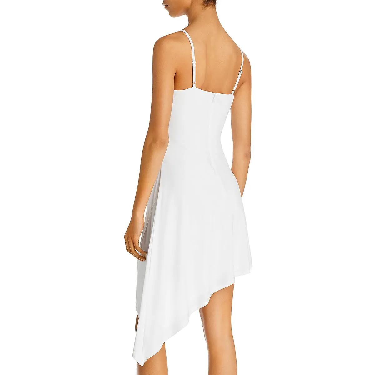 Aqua Womens Asymmetric Midi Slip Dress