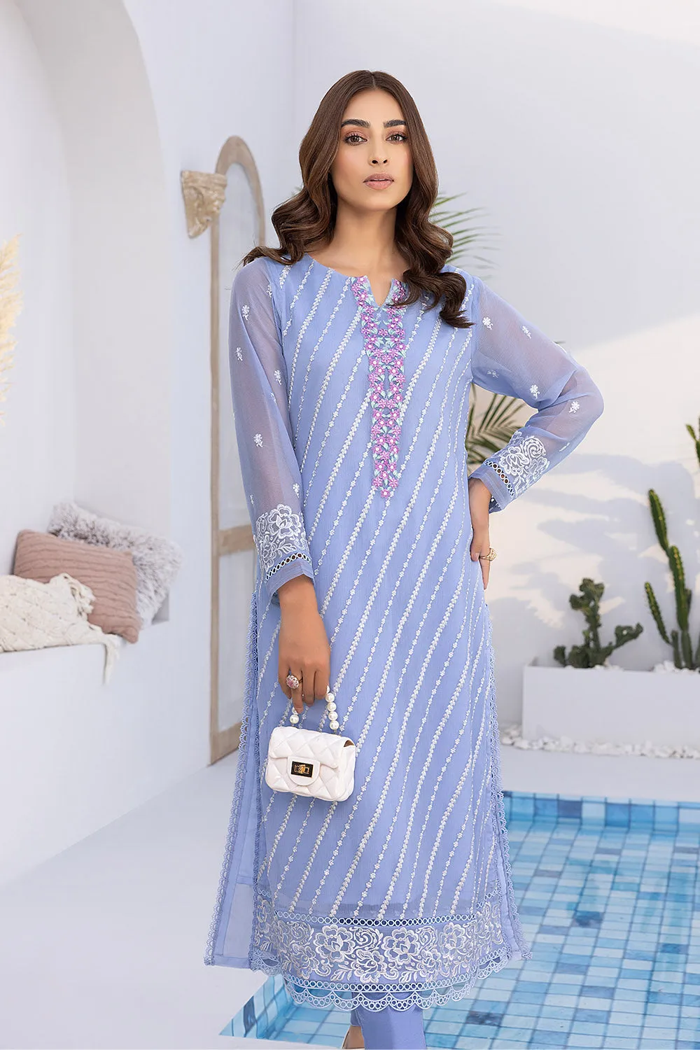 Azure Luxury Embroidered Formal Shirts – Nymphaea