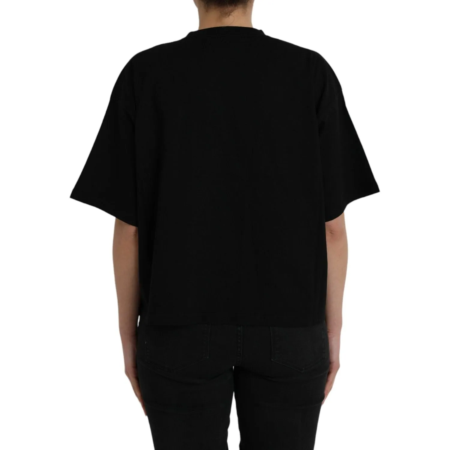 Balenciaga Black Cotton Logo Crew Neck Short Sleeves T-shirt