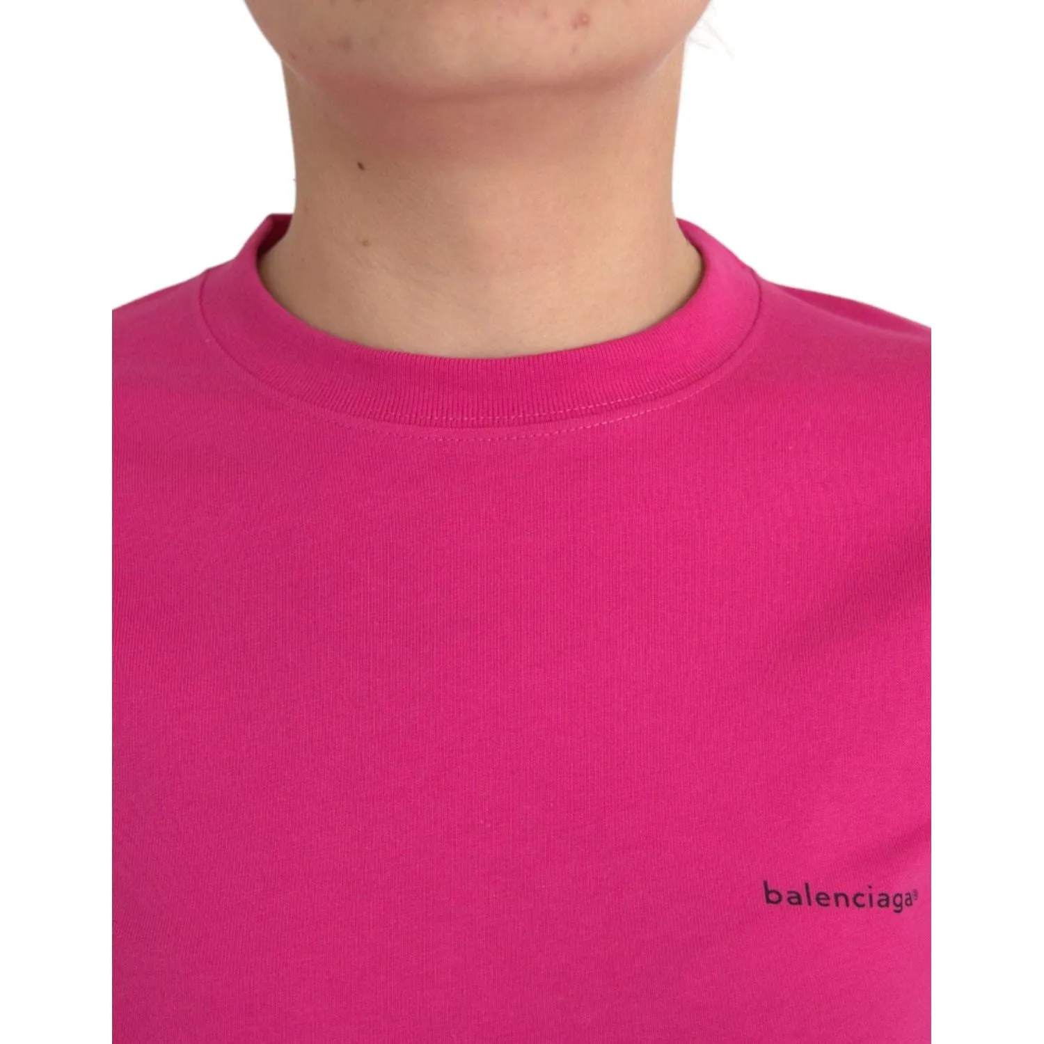 Balenciaga Pink Cotton Crew Neck Short Sleeves Tee T-shirt