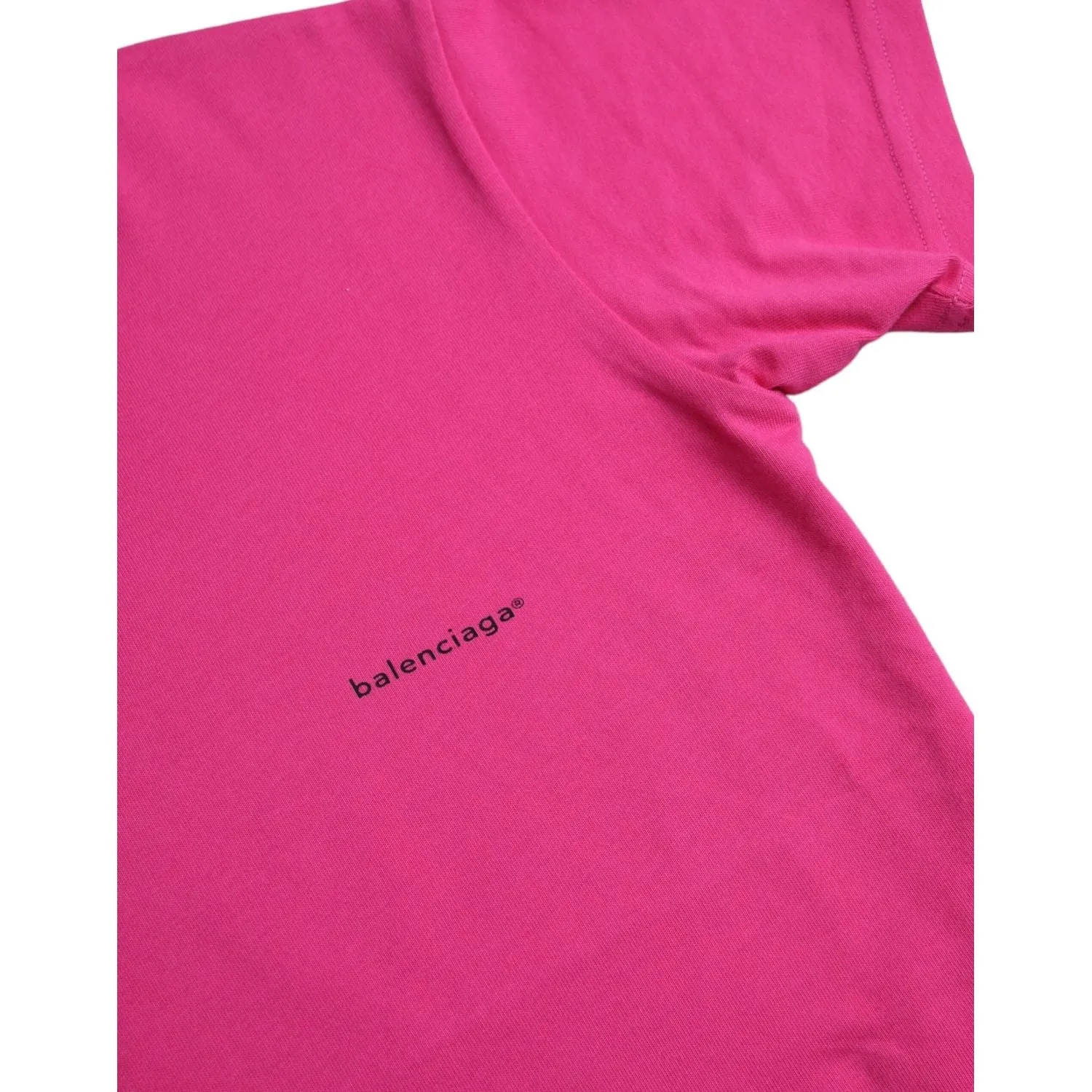 Balenciaga Pink Cotton Crew Neck Short Sleeves Tee T-shirt