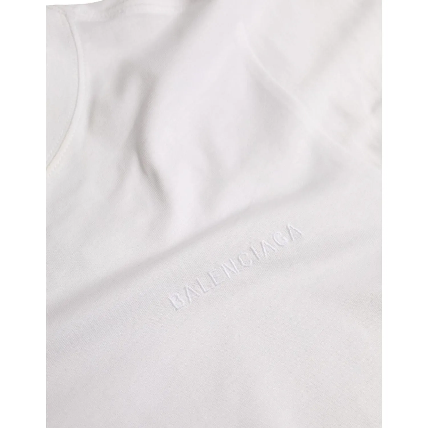 Balenciaga White Cotton Crew Neck Short Sleeves T-shirt