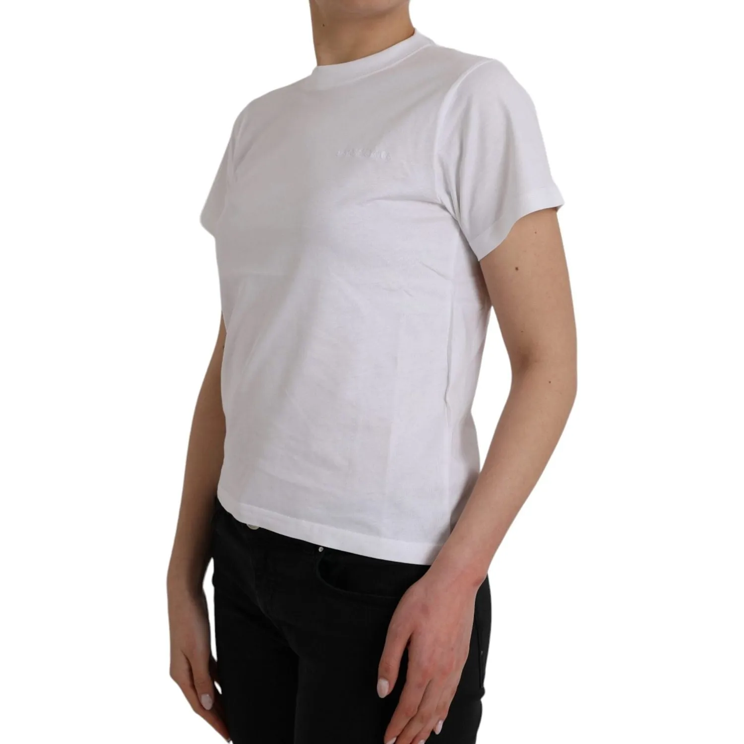 Balenciaga White Cotton Crew Neck Short Sleeves T-shirt