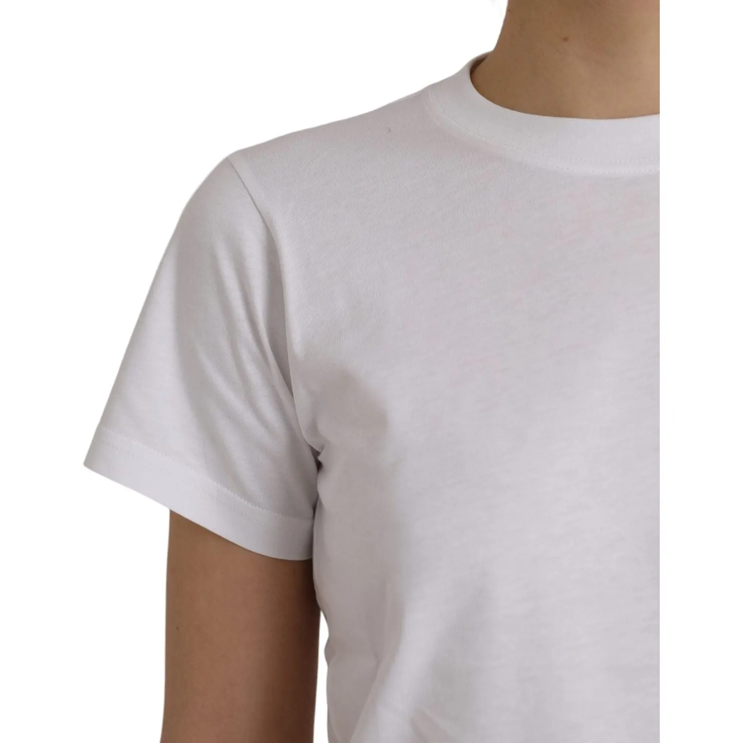 Balenciaga White Cotton Crew Neck Short Sleeves Tee T-shirt