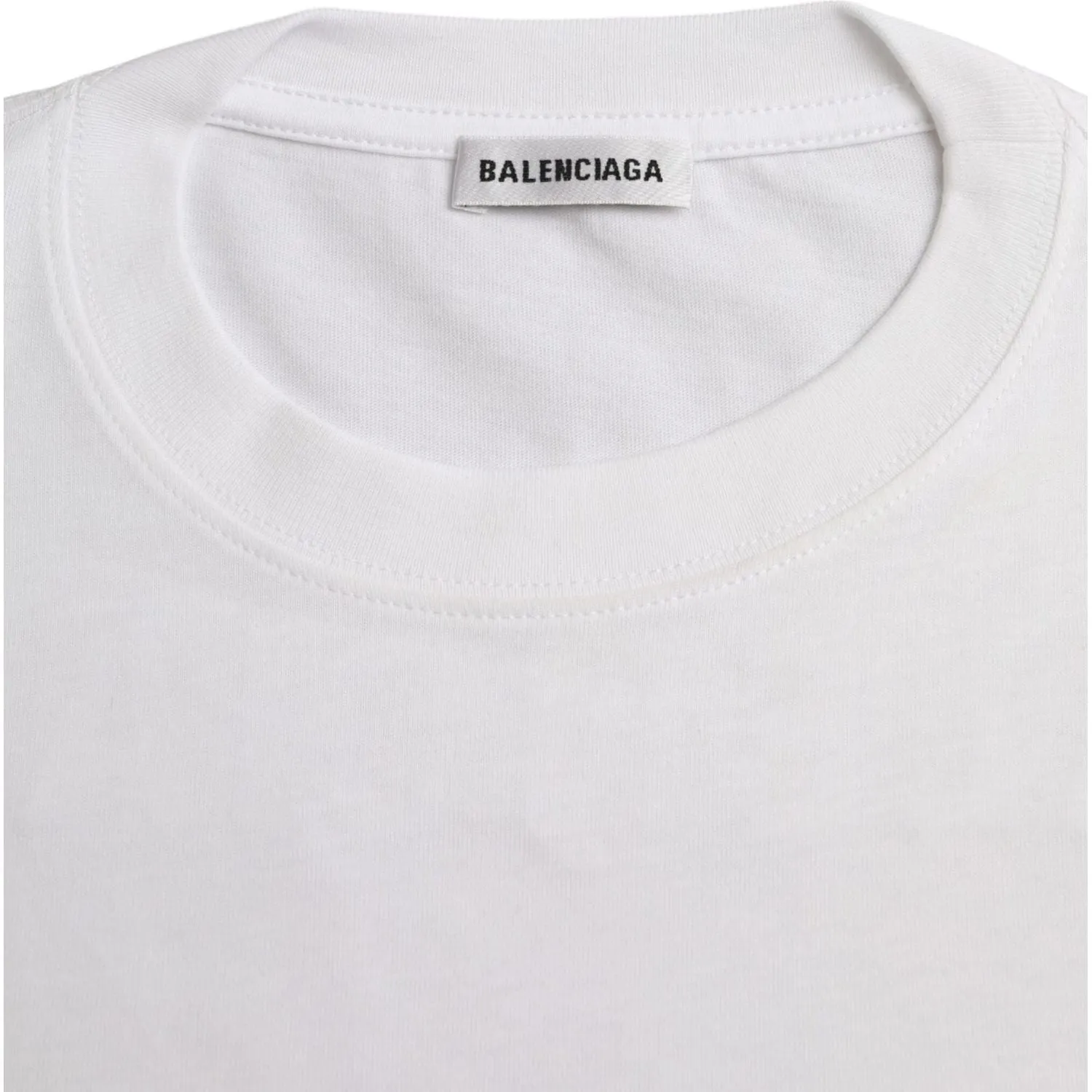 Balenciaga White Cotton Crew Neck Short Sleeves Tee T-shirt