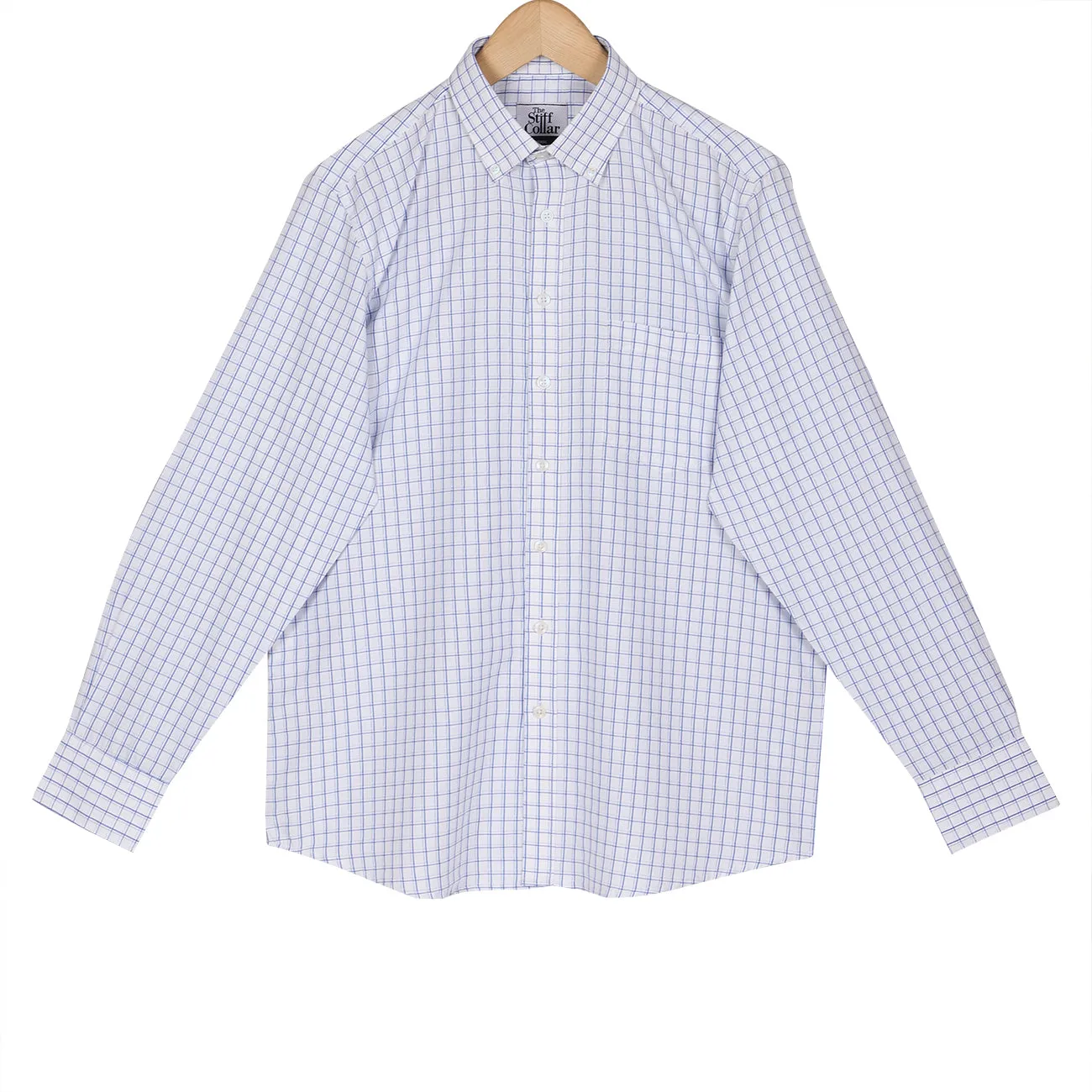 Barboni Blue Checks Button Down Non Iron Shirt