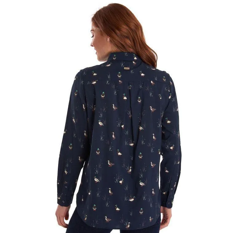 Barbour Brecon Duck Print Ladies Shirt - Navy