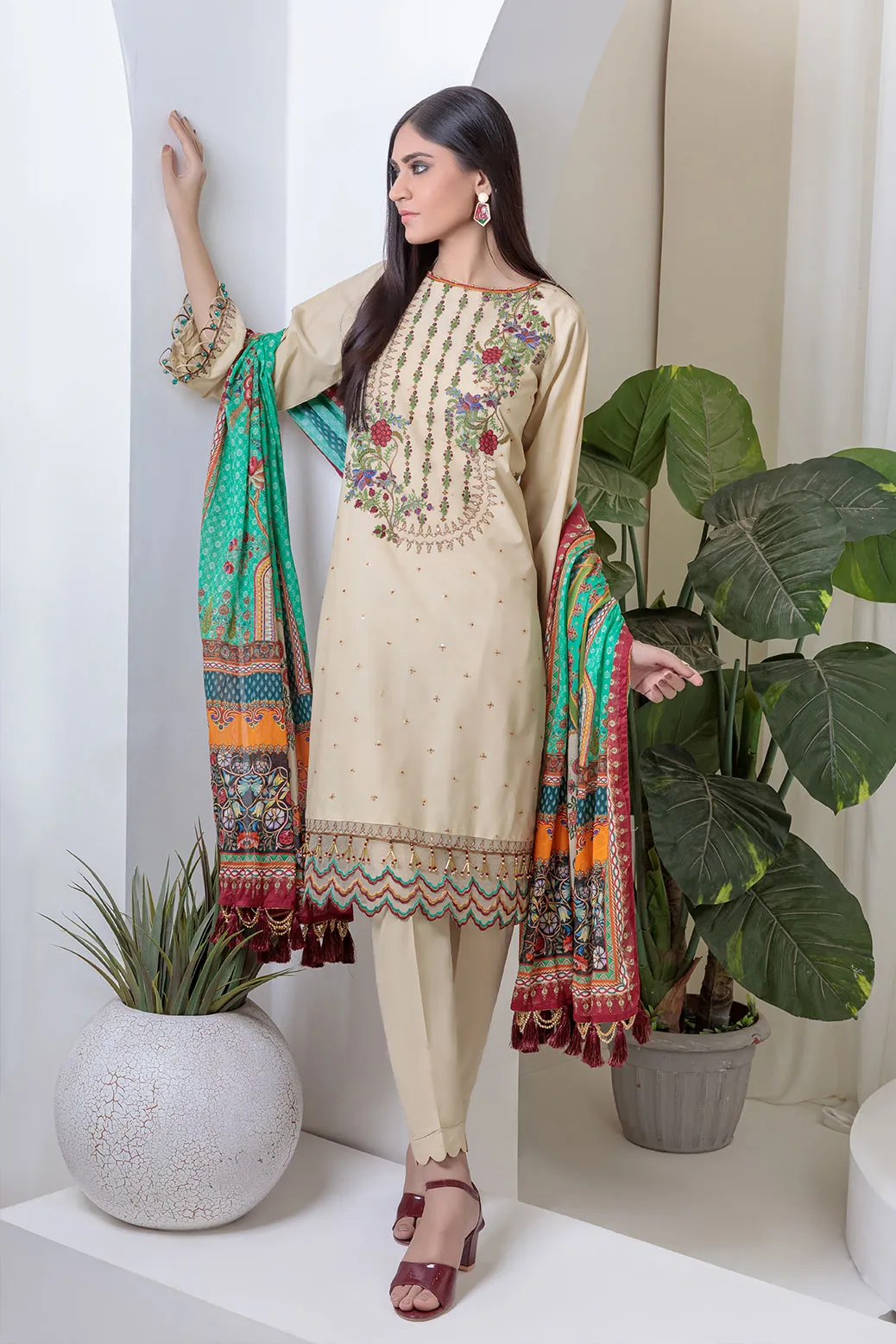 BEIGE-LAWN-3 PIECE (SRSR223P03)