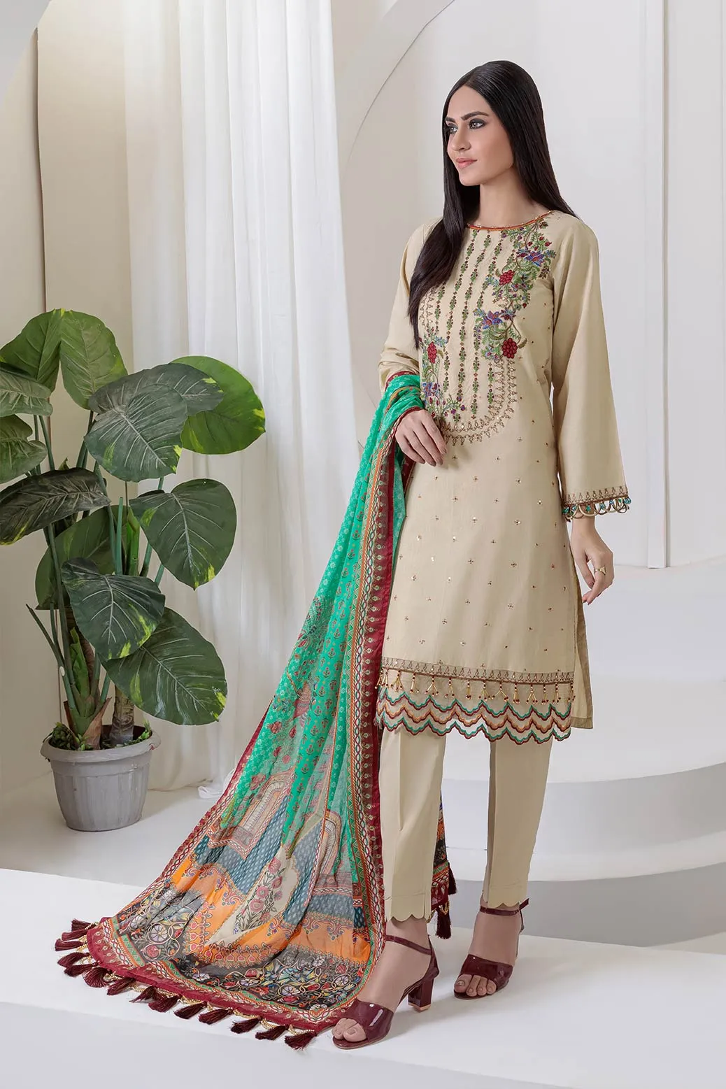 BEIGE-LAWN-3 PIECE (SRSR223P03)