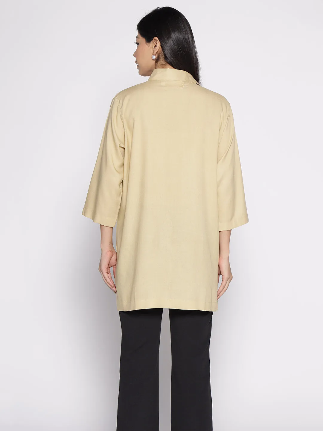 Beige Rayon ShirtTop - Lamium