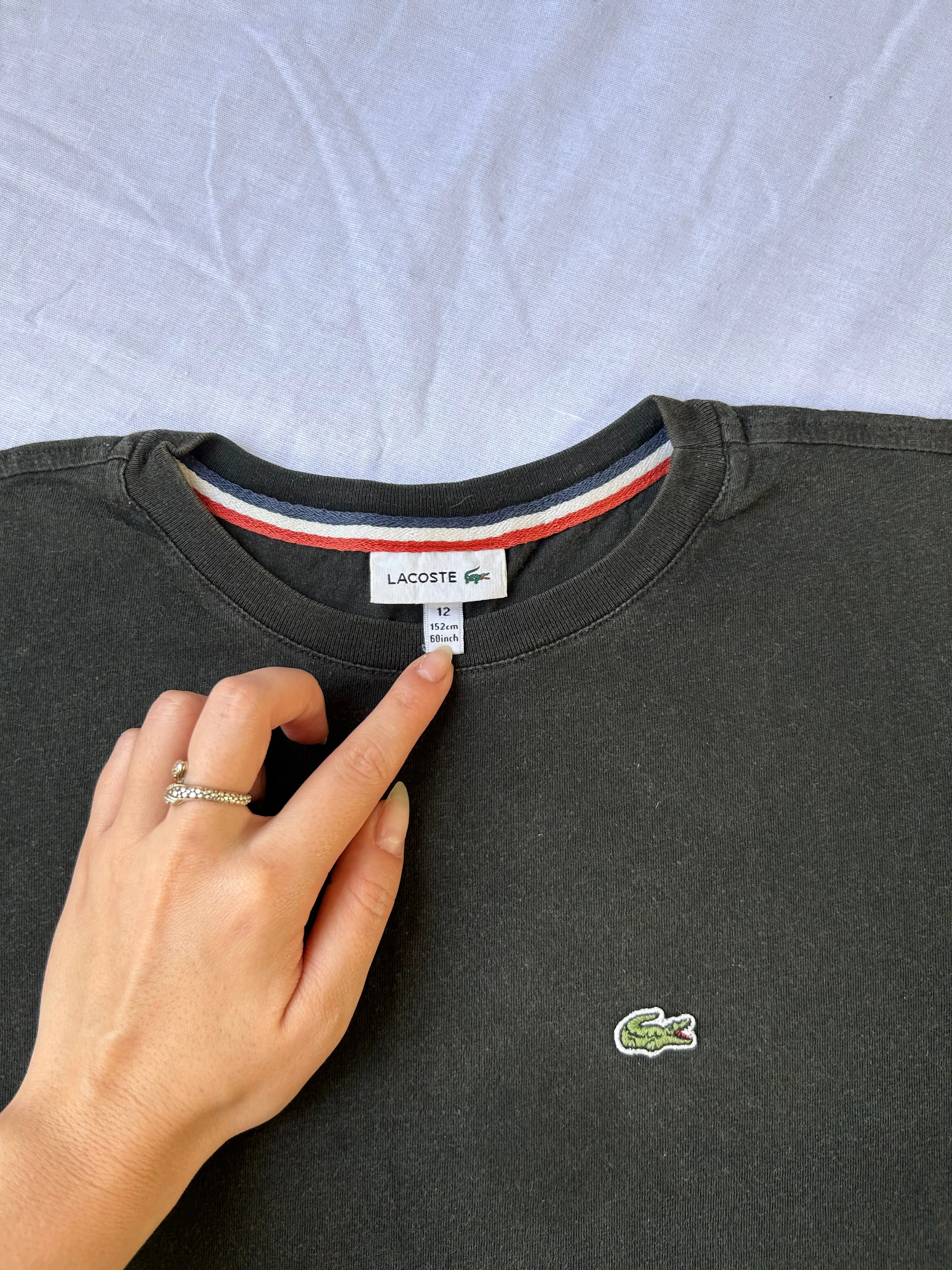 Black embroidered logo tee 90s vintage (S)