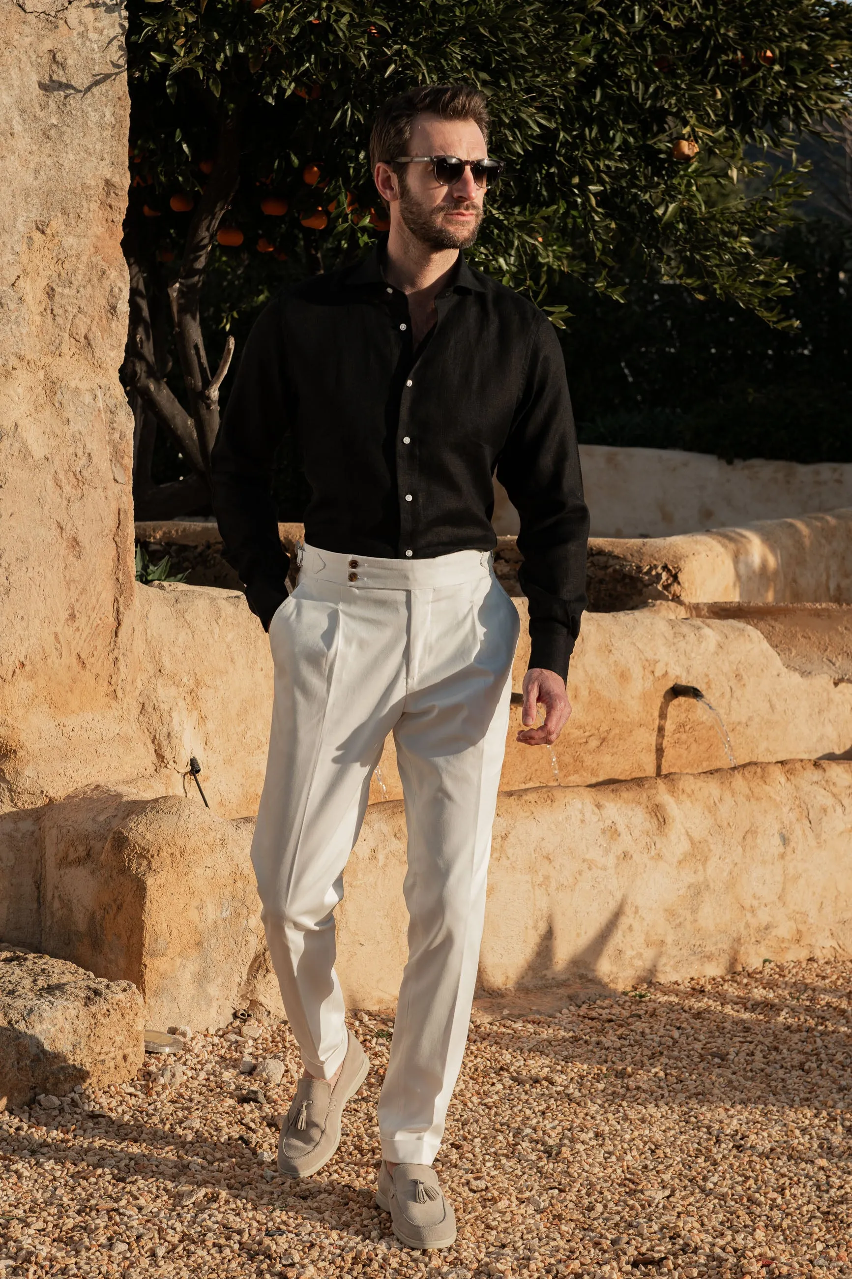 Black linen shirt - Made in Italy