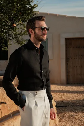 Black linen shirt - Made in Italy