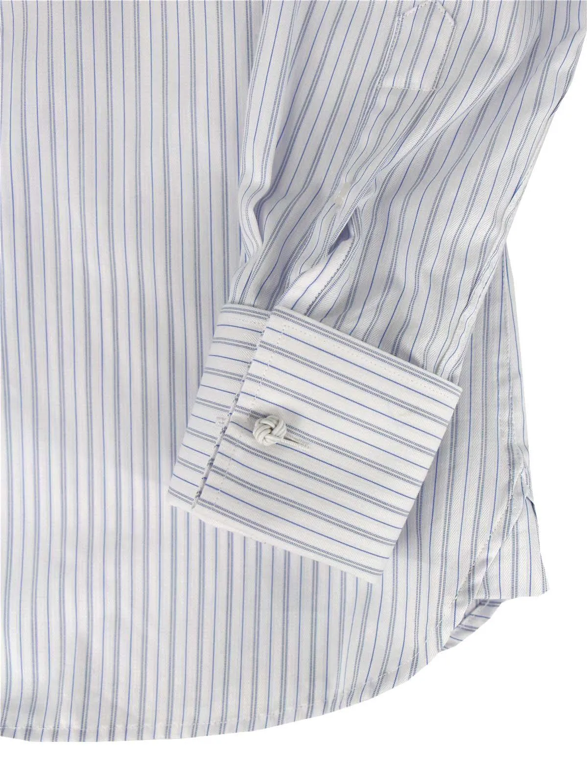 Blue London Stripe Forties Vintage Spearpoint Shirt with Tab Collar