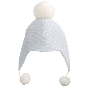 Blue Pom-Pom Hat