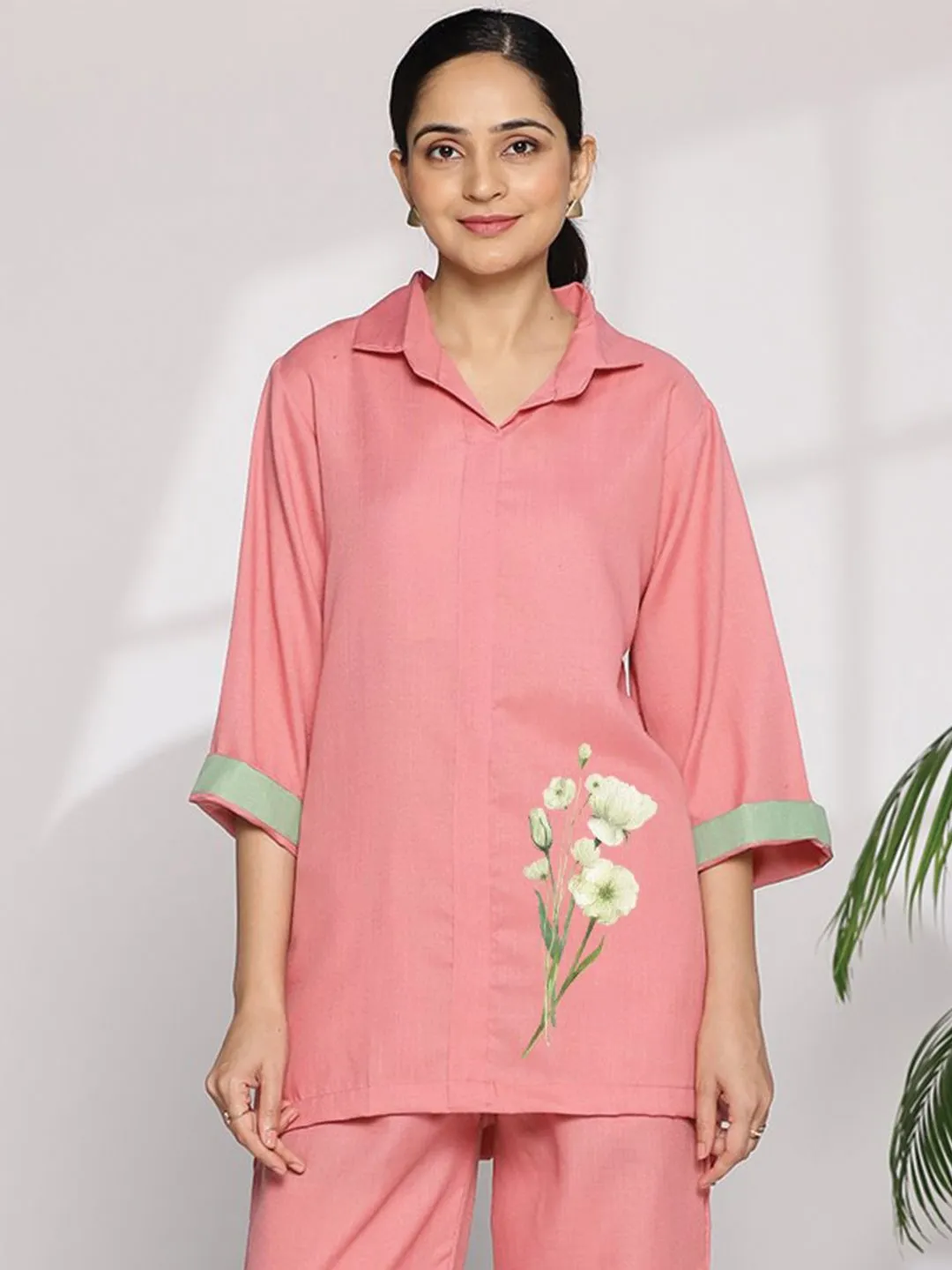 Blush CottonSlub ShirtTop - Hawthorne