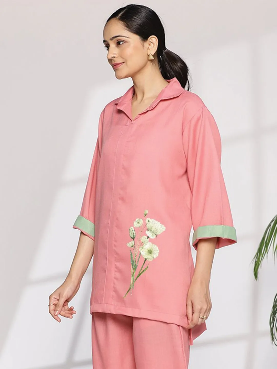 Blush CottonSlub ShirtTop - Hawthorne