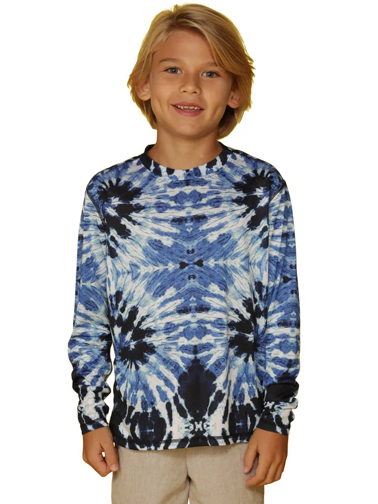 Boys loose fit sun shirt in Tie Dye