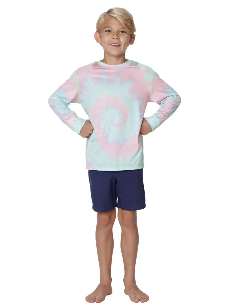 Boys loose fit sun shirt in Tie Dye