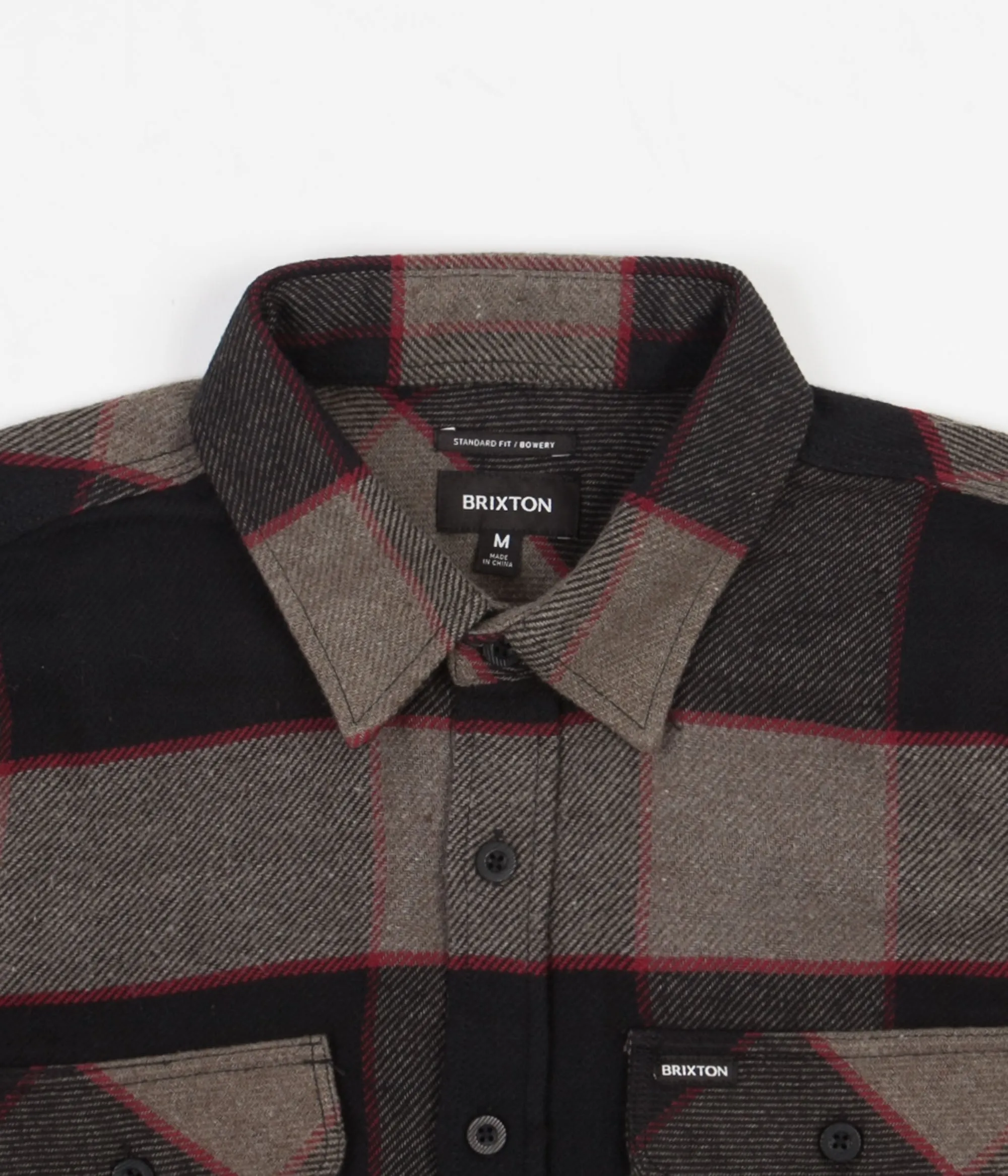 Brixton Bowery Long Sleeve Flannel Shirt - Heather Grey / Charcoal