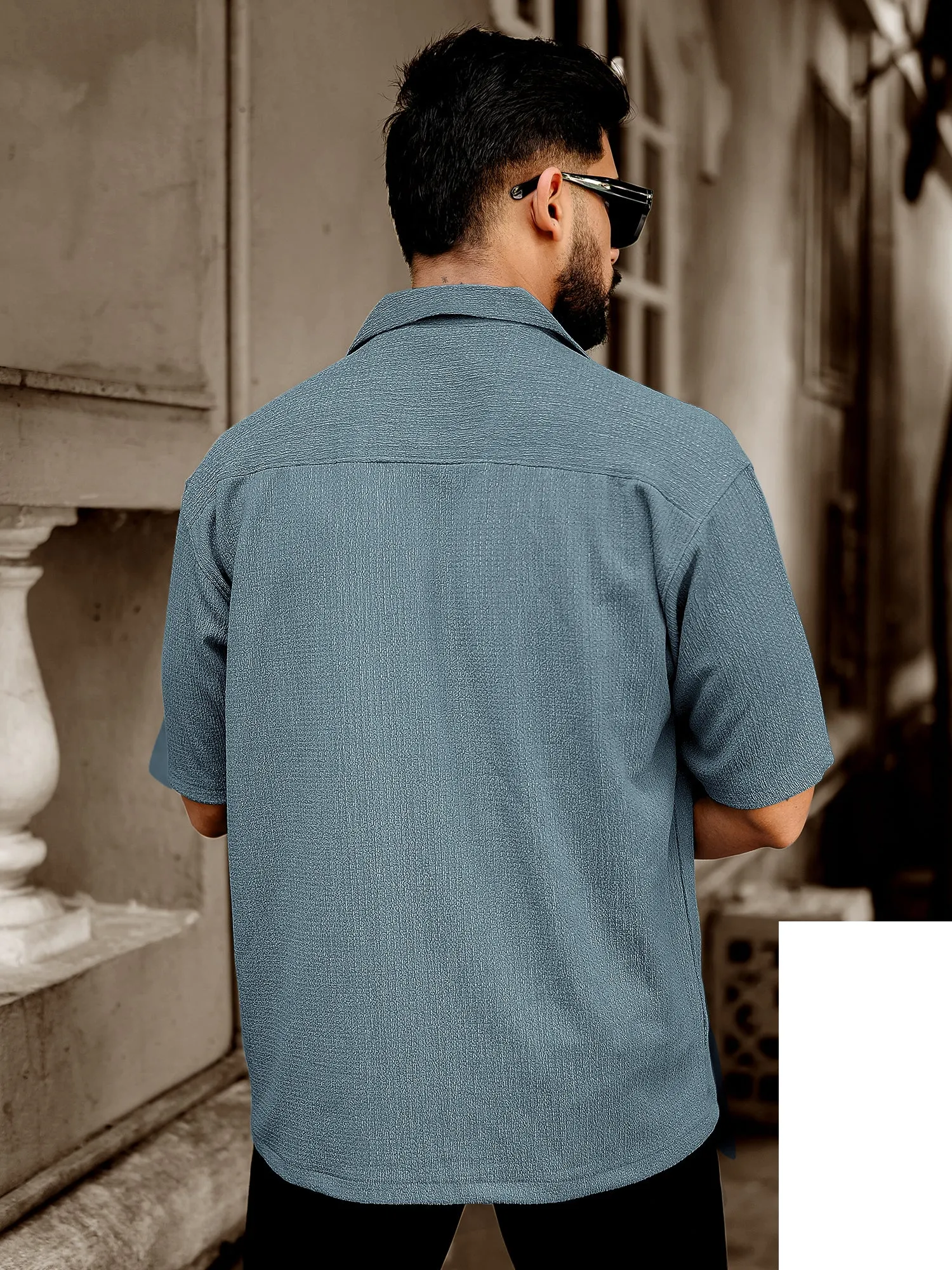 Bubble Blue Half Sleeve Shirt