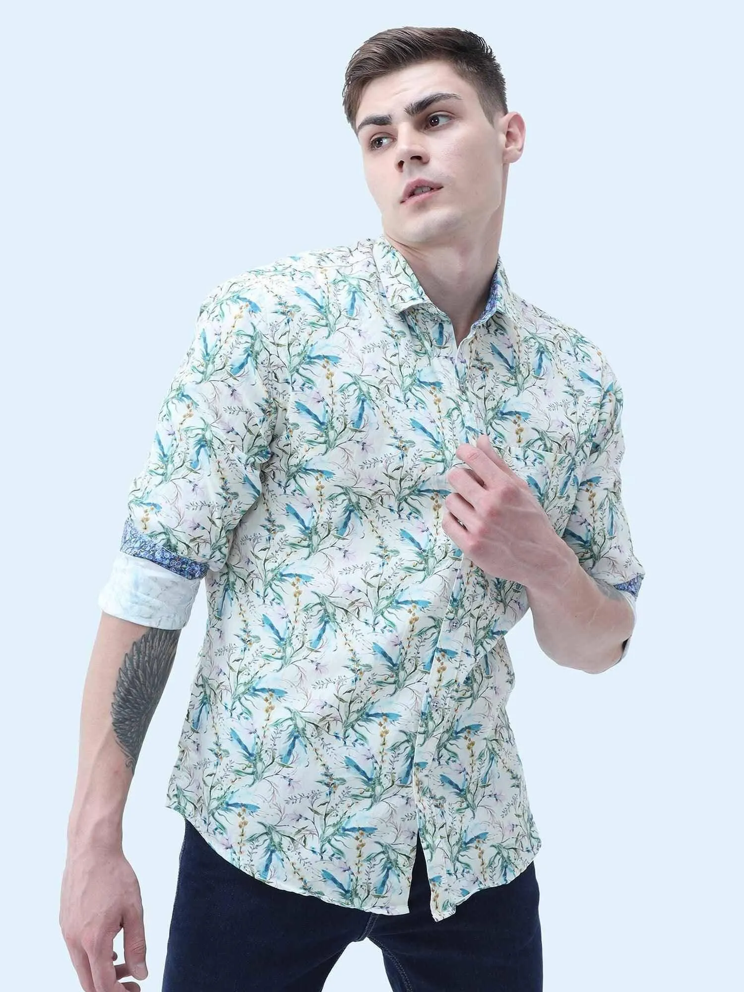 Budding Beauty Digital Printed Full Shirt