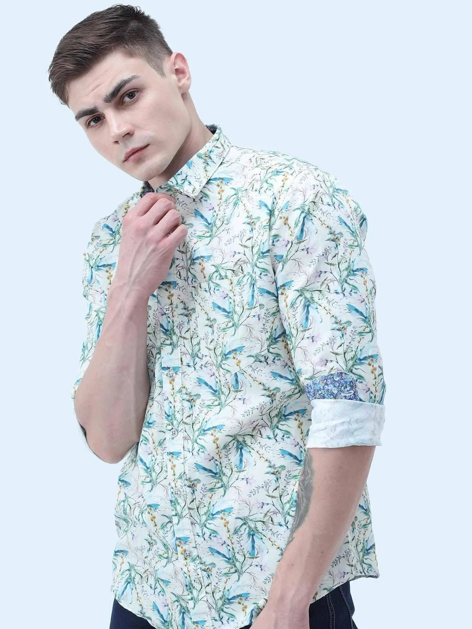 Budding Beauty Digital Printed Full Shirt