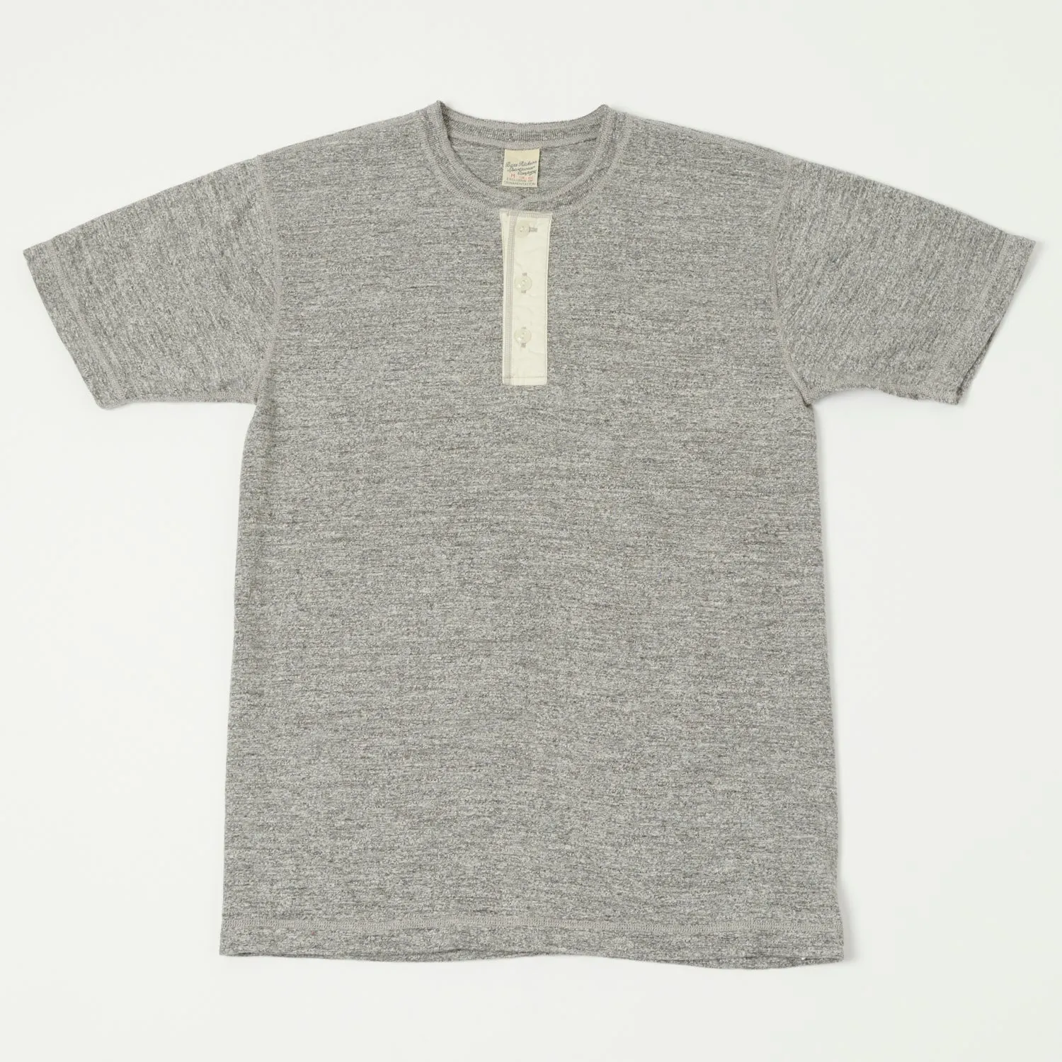 Buzz Rickson's S/S Henley Tee - Grey Melange