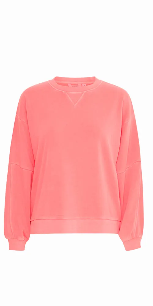 B.Young Cozy Pullover, washed vivid coral