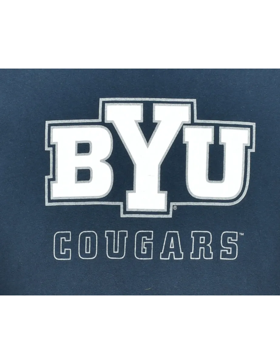 BYU Cougars Navy & White Printed T-shirt - L