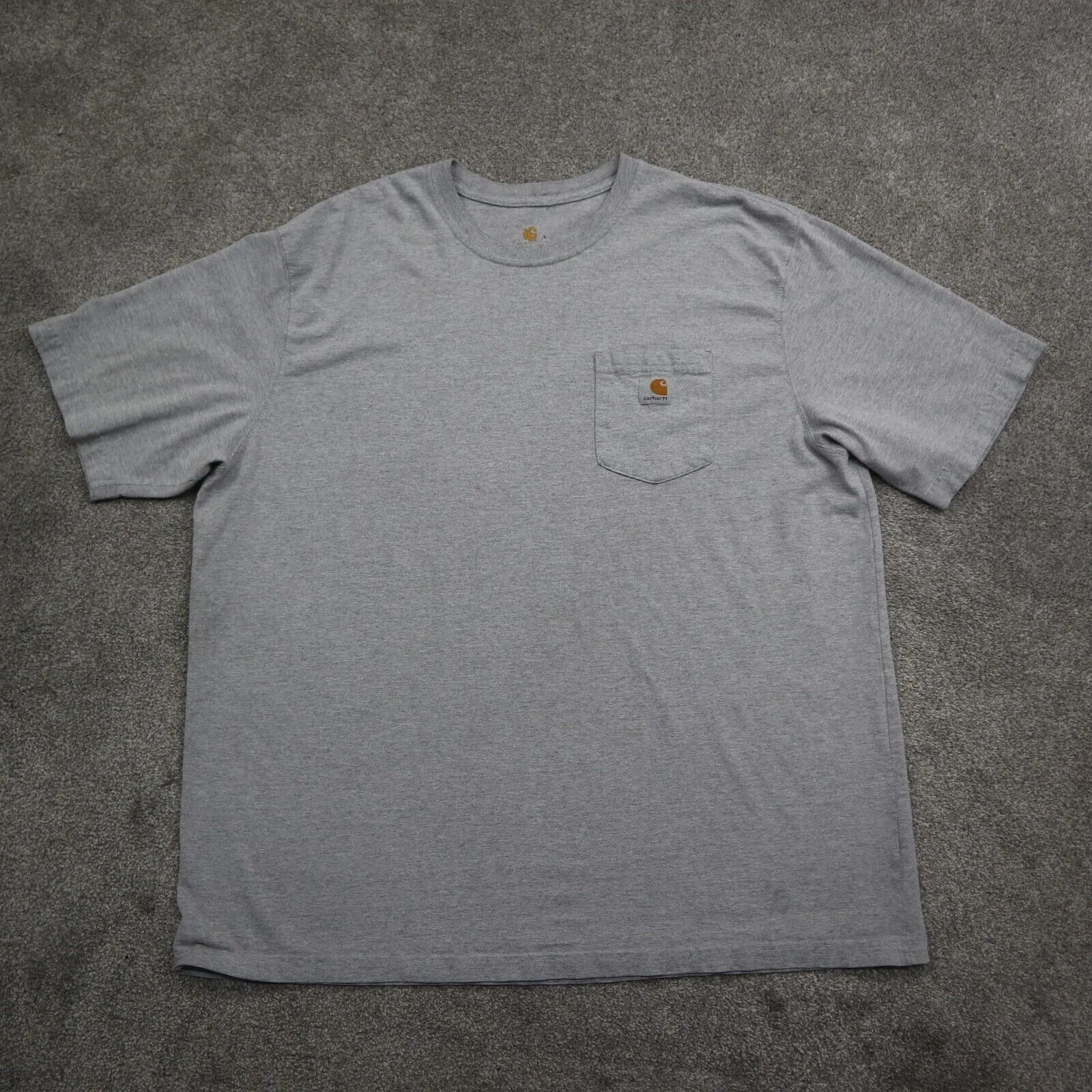 Carhartt Mens Casual T Shirt Short Sleeves Crew Neck Tee Logo Gray Size 2XL